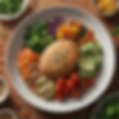 Creating Nutritious Vegan Meals Well-balanced vegan meal on a plate with vibrant vegetables and grains