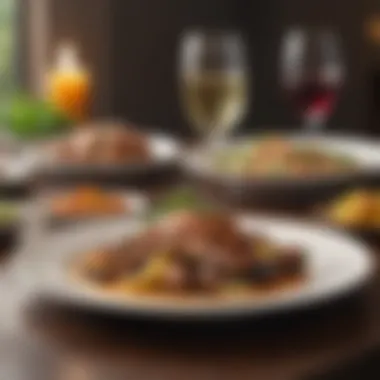 Exquisite Presentation of Culinary Creations An elegant dining setup showcasing a beautifully plated dish.