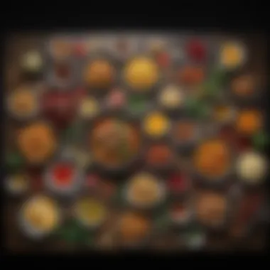 A visually stunning array of ingredients laid out for meal preparation.