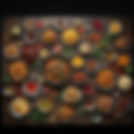 A visually stunning array of ingredients laid out for meal preparation.