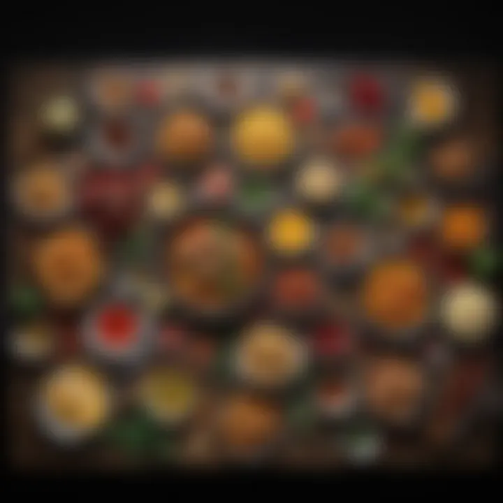 A visually stunning array of ingredients laid out for meal preparation.