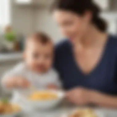 Nurturing Moments: Supporting Infant Feeding Caregiver assisting an infant during feeding time