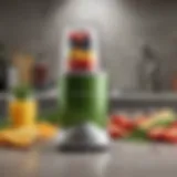 A sleek Nutribullet blender showcasing its compact design and vibrant colors