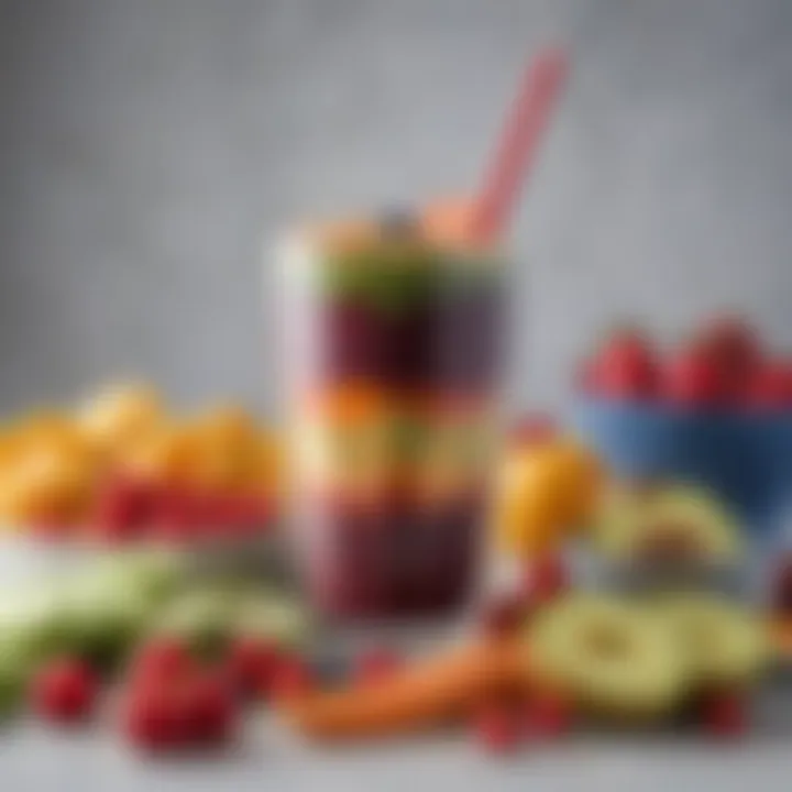 A soothing bowl of vibrant smoothie packed with fruits and vegetables, symbolizing health and vitality.