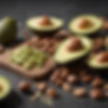Healthy Fats and A1C Levels Selection of healthy fats including nuts and avocados