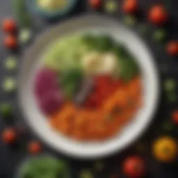 Variety of colorful vegetables on a plate