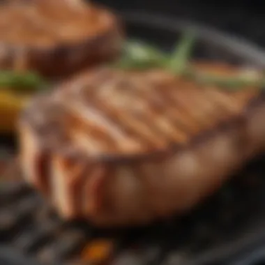 Perfectly grilled pork chops with a sear