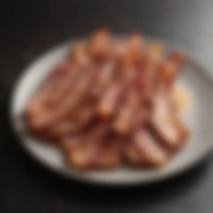 A plate of perfectly cooked bacon with minimal splatter