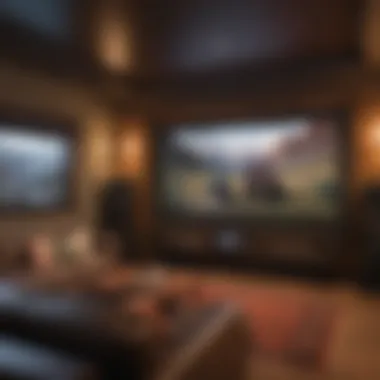 Cozy Home Theater Setup Cozy home theater setup with ambient lighting