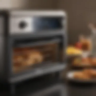 Interior view of Oster Air Fryer Toaster Oven with various settings