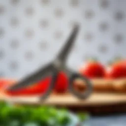 Close-up of Pampered Chef Chopping Scissors highlighting their ergonomic design