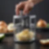 Sleek design of the Pampered Chef onion chopper showcasing its compact structure.