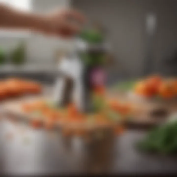 A finely chopped array of vegetables demonstrating the effectiveness of the onion chopper.