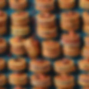 A Vibrant Display of Pancake Varieties An assortment of colorful pancakes stacked high, showcasing creativity and variety.