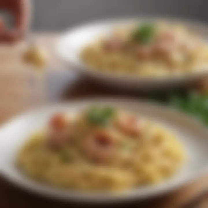 A hearty bowl of creamy carbonara garnished with parsley
