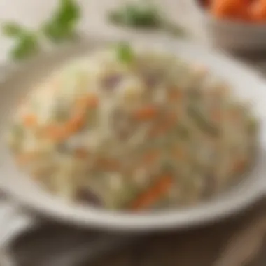 Creamy coleslaw with a variety of fresh vegetables and dressing