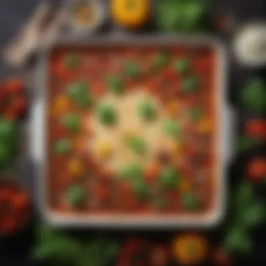 Fresh Ingredients for Plant-Based Lasagne A vibrant spread of fresh vegetables and herbs, showcasing the essence of a plant-based lasagne.