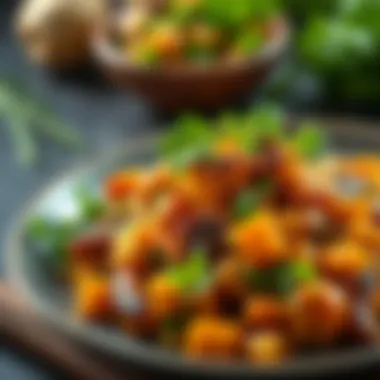 Garnished Keto Delight A beautifully plated keto dish featuring fresh herbs and spices for garnish
