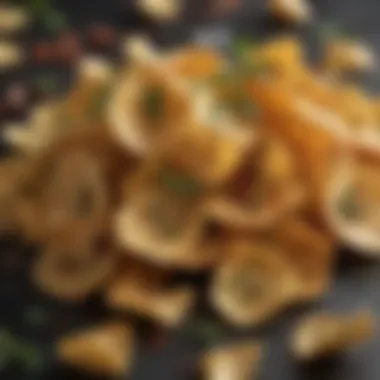 Herb-Infused Poppable Chips Close-up of a unique flavor of poppable chips with herbs and spices