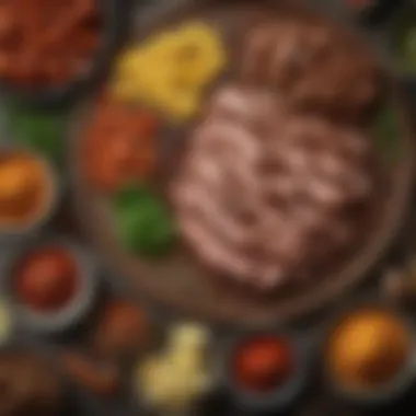 Flavorful Ingredients for Barbecue Mastery A variety of spices and sauces for pork barbecue