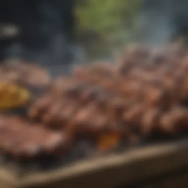 Embracing Tradition in Barbecue Techniques Traditional barbecue setup with smoking wood