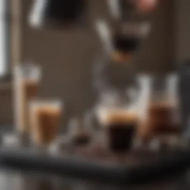 Pour Over Coffee Equipment and Ingredients Pour over coffee setup with equipment and beans