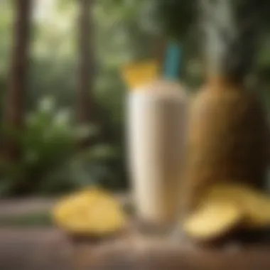 Tropical protein shake with coconut and pineapple