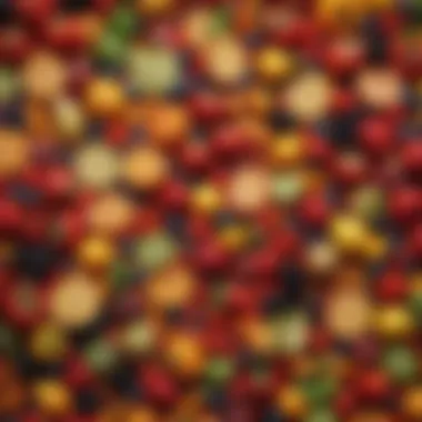 Colorful assortment of healthy fruits and vegetables