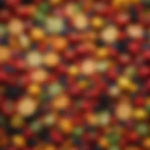 Colorful assortment of healthy fruits and vegetables