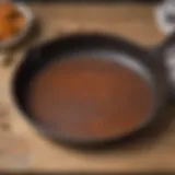 Close-up of rusted cast iron skillet