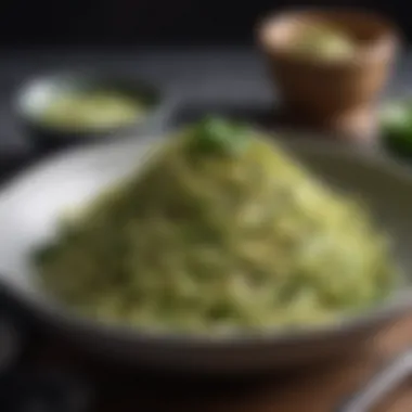 Zucchini Noodles Dressed in Pesto Zucchini noodles with pesto