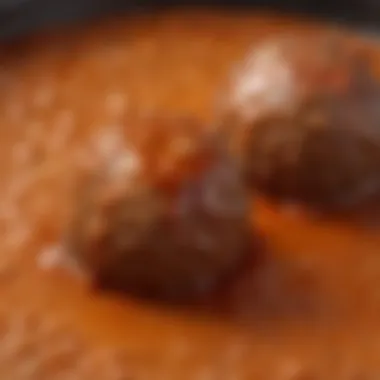 A close-up of the sauce texture and consistency