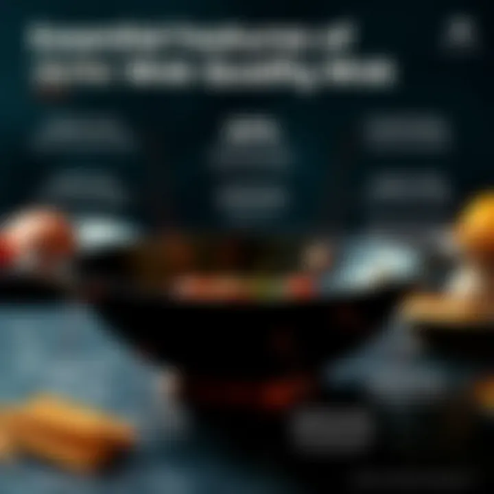 An informative graphic detailing essential wok features and their benefits