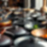 An array of various woks showcasing different materials and finishes