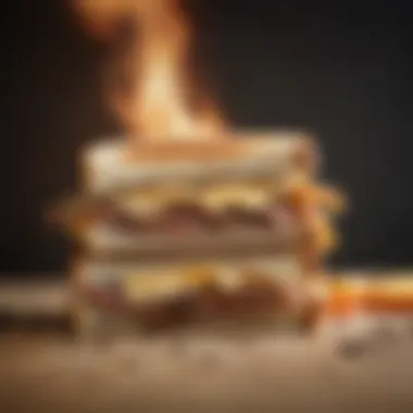 Gourmet Toasted Sandwich Experience A gourmet toasted sandwich cut in half, showcasing its filling