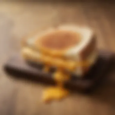 Melting Characteristics of Cheese Melted cheese stretching from a toasted sandwich