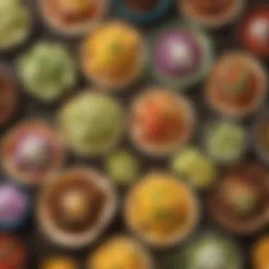 Vibrant Taco Toppings Selection Colorful array of taco toppings