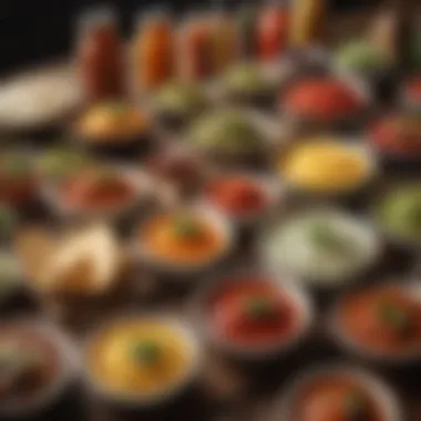 Diverse Sauces and Salsas Collection A variety of sauces and salsas for tacos