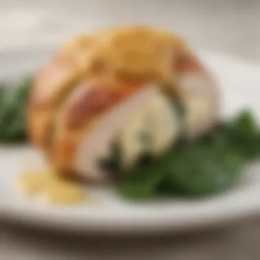 Stuffed baked chicken breast with spinach and cheese