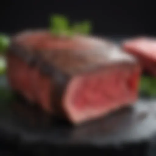 A beautifully marbled steak showcasing the rich texture of wagyu beef