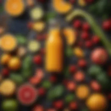 Organic Ingredients for Juice Cleansing A vibrant assortment of fresh organic fruits and vegetables