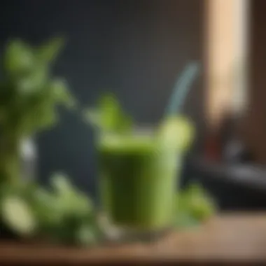 Benefits of Green Juice in Cleansing A refreshing glass of green juice garnished with mint