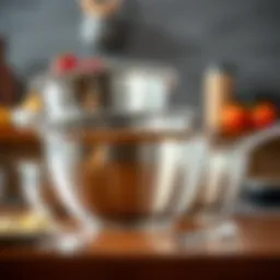 A set of stainless steel mixing bowls with lids showcasing their sleek design and finish