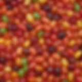 Close-up view of Starburst Jelly Beans showcasing their vibrant colors and glossy finish