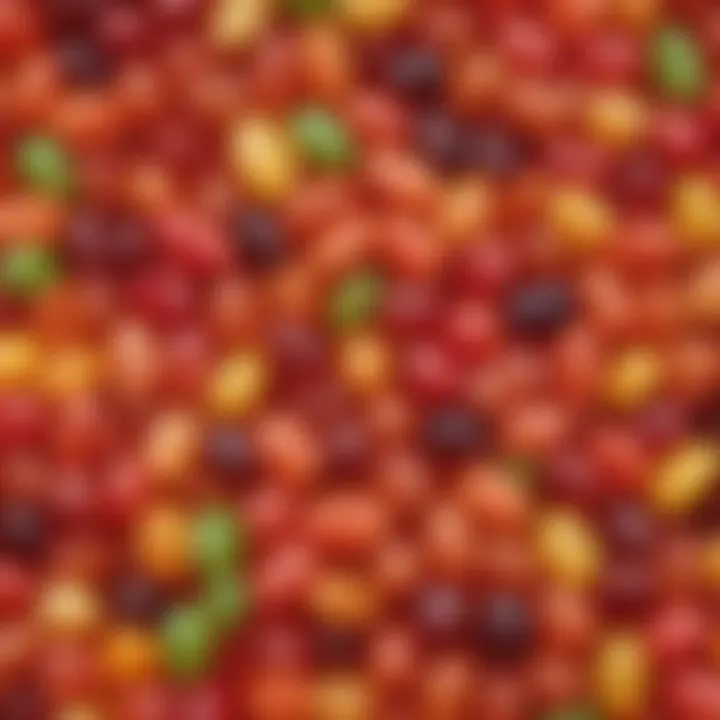 Close-up view of Starburst Jelly Beans showcasing their vibrant colors and glossy finish