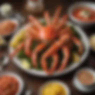 Deliciously plated crab legs, emphasizing culinary creativity