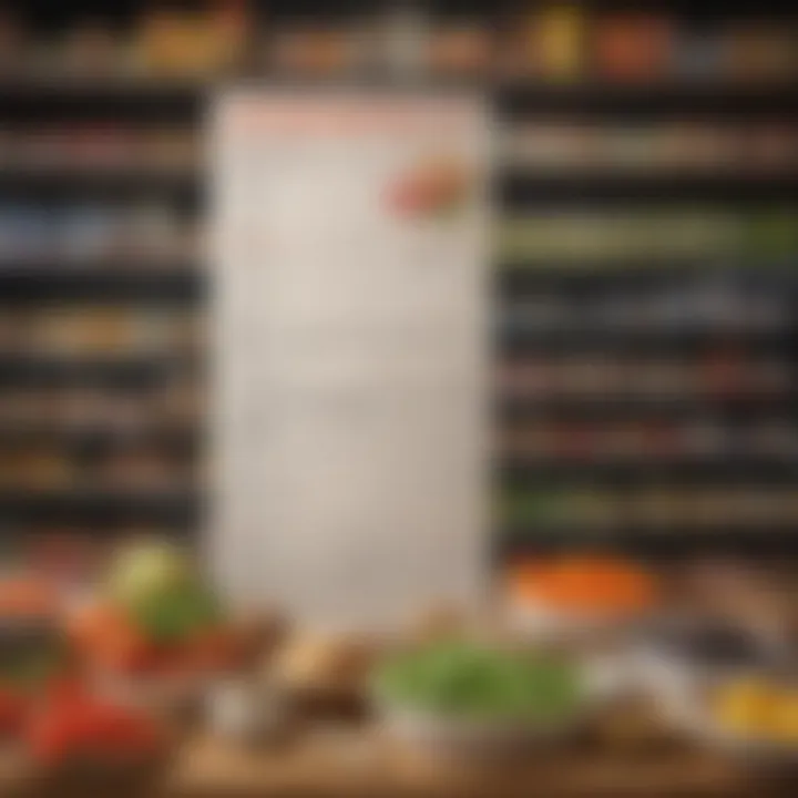 A well-structured grocery list with various dietary options highlighted