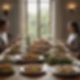 A beautifully arranged dining table with diverse dishes showcasing a communal meal.