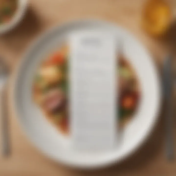 A thoughtfully designed menu card highlighting meal options and dietary preferences.