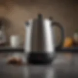 Sleek modern coffee pot showcasing a contemporary design